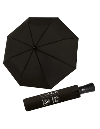 Obrázek DOPPLER Fiber SUPERSTRONG - plně automatický pánský deštník černý černá