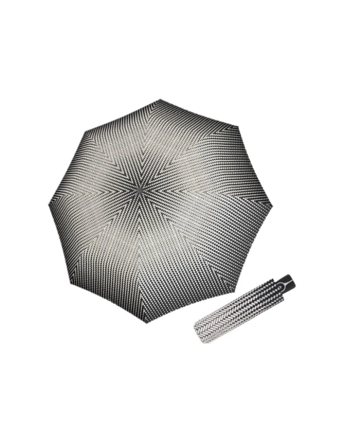 Obrázek z DOPPLER Fiber Magic Black&White Traced - dámský plně automatický deštník bílá 