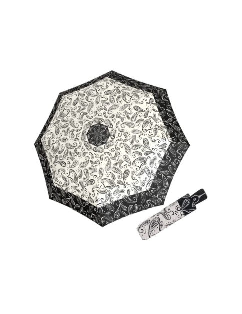 Obrázek z DOPPLER Fiber Magic Black&White Paisley - dámský plně automatický deštník bílá 