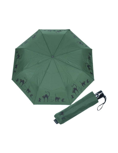 Obrázek z DOPPLER Fiber Magic Cats - dámský plně automatický deštník zelená 