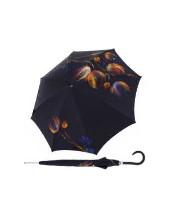 Obrázek DOPPLER MANUFAKTUR Elegance Boheme Viola - dámský luxusní deštník s abstraktním květinovým potiskem fialová