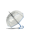 Obrázek z DERBY Hit Long Automatik Transparent - průhledný dámský vystřelovací holový deštník modrá 