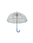 Obrázek z DERBY Hit Long Automatik Transparent - průhledný dámský vystřelovací holový deštník modrá 