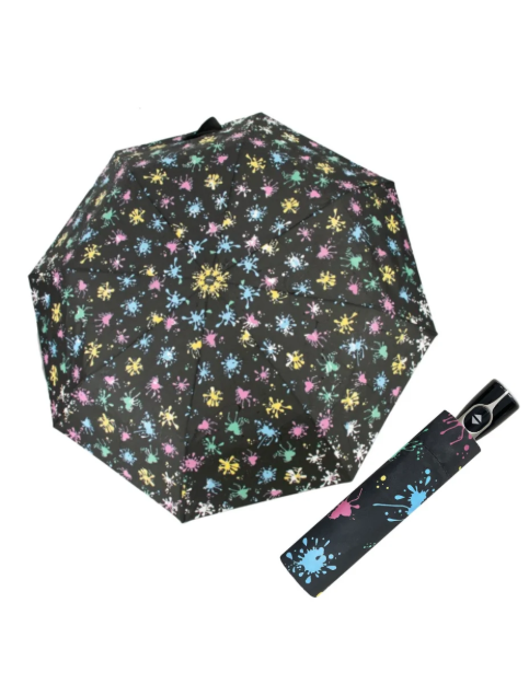 Obrázek z DOPPLER Fiber Magic colorful - dámský plně automatický deštník černá 