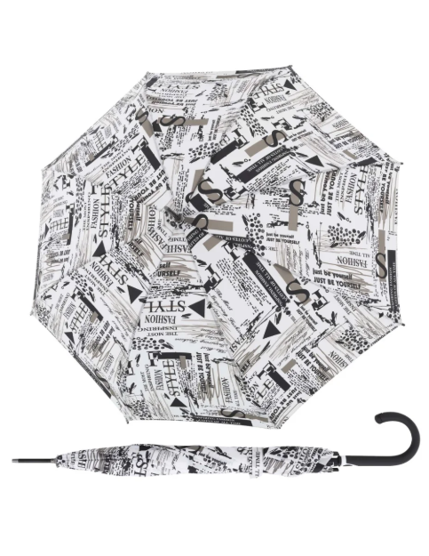 Obrázek z DOPPLER Fiber Flex AC Scribble White - dámský holový vystřelovací deštník bílá 