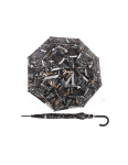 Obrázek z DOPPLER Fiber Flex AC Scribble Black - dámský holový vystřelovací deštník černá 