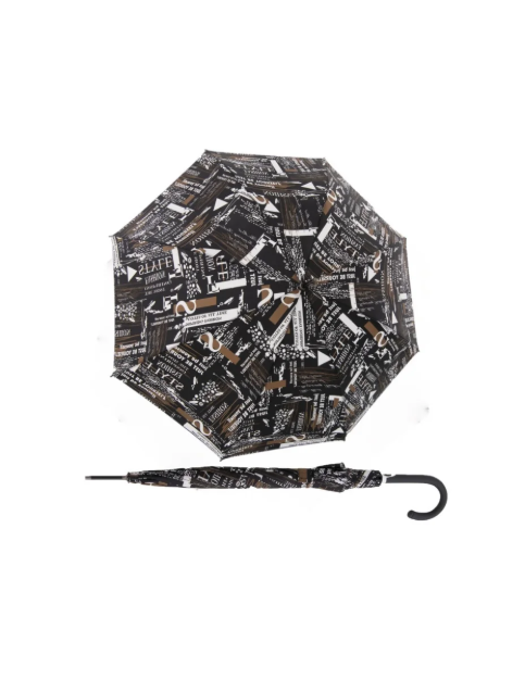 Obrázek z DOPPLER Fiber Flex AC Scribble Black - dámský holový vystřelovací deštník černá 