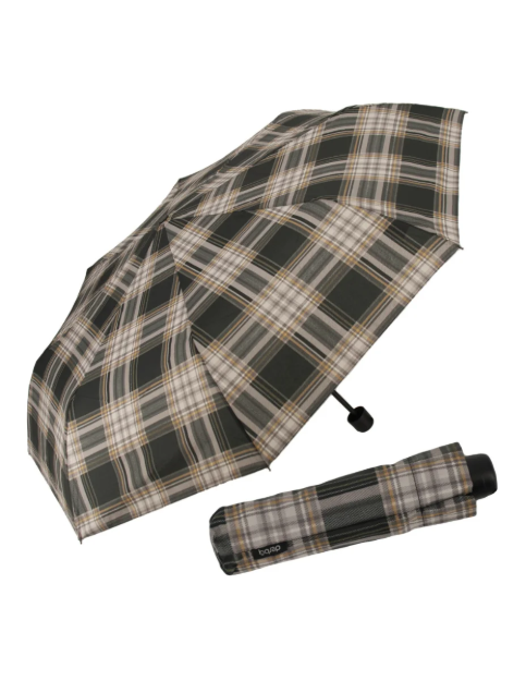 Obrázek z DERBY Hit Mini Check - skládací deštník šedá 