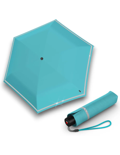 Obrázek z KNIRPS ROOKIE CAPRI REFLECTIVE - lehký skládací deštník zelená 