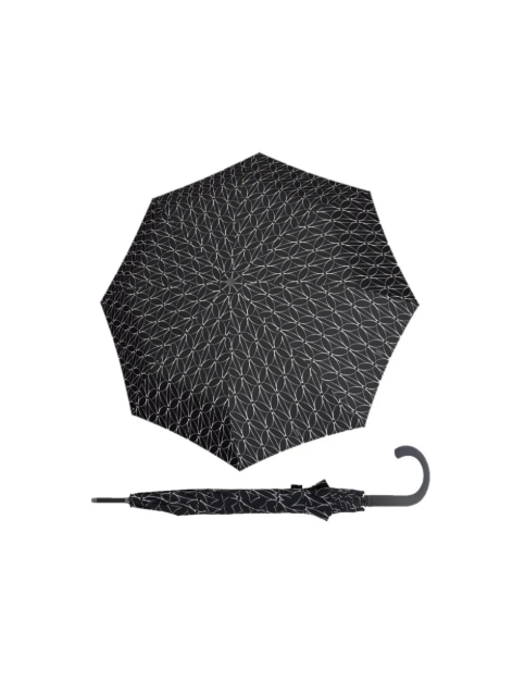 Obrázek z DOPPLER Fiber Flex AC Black&White Rings - dámský holový vystřelovací deštník bílá 