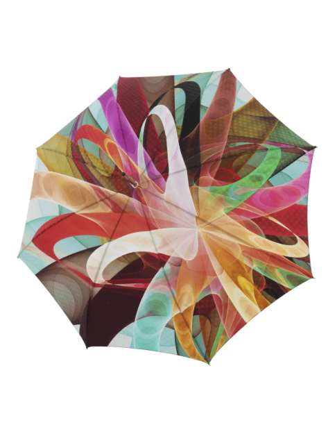 Obrázek z DOPPLER MANUFAKTUR Elegance Boheme Vito - dámský luxusní deštník s abstraktním potiskem vícebarevný 