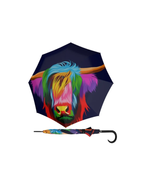 Obrázek z DOPPLER Modern Art Long AC Cattle - holový vystřelovací deštník vícebarevný 