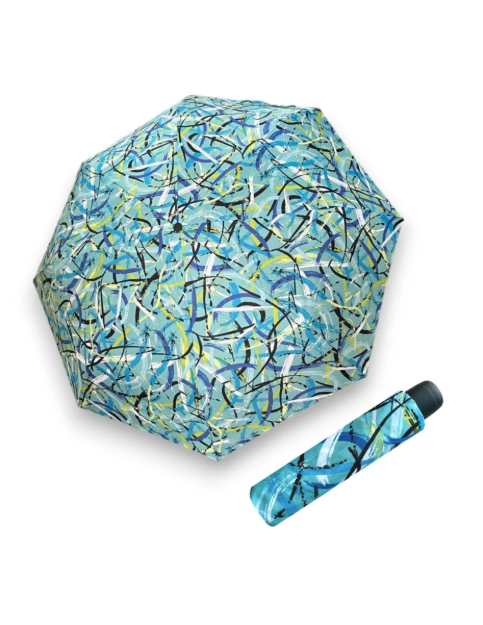 Obrázek z DERBY Hit Mini Moving Lines Blue - dámský skládací deštník zelená 