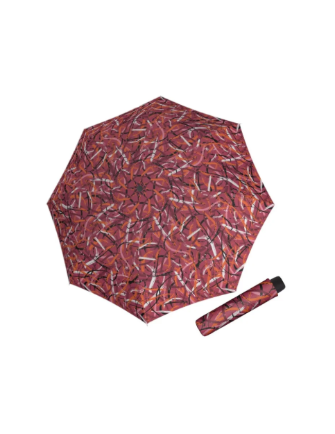 Obrázek z DERBY Hit Mini Moving Lines Red - dámský skládací deštník bordó (vínová) 
