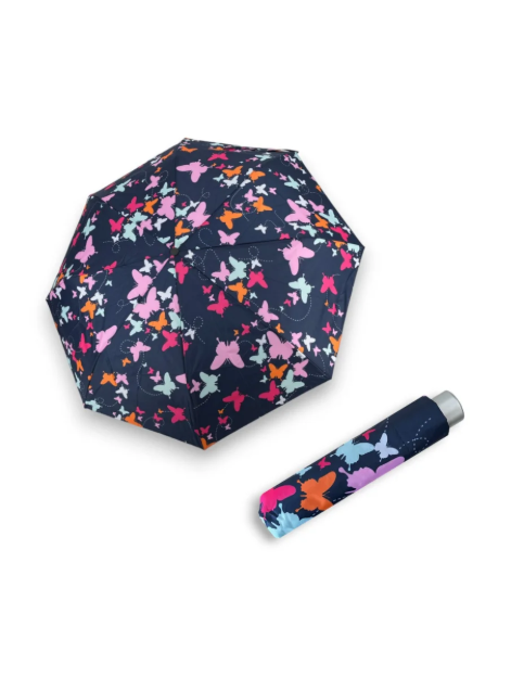 Obrázek z DOPPLER Mini Light Butterfly - dámský skládací deštník modrá 