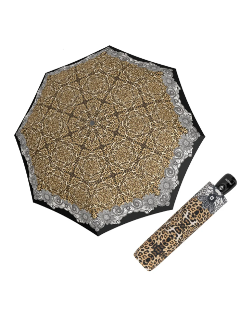 Obrázek z DOPPLER Fiber Magic Leopardo satin - dámský plně automatický deštník vícebarevný 