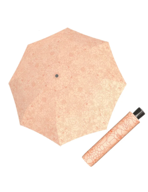 Obrázek z DOPPLER Fiber Mini Giardino soft orange - dámský skládací deštník oranžová světle 