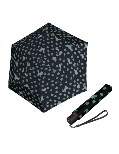 Obrázek z Knirps U.200 Duomatic rainyday black - elegantní dámský plně automatický deštník světle šedá 