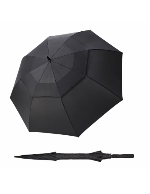 Obrázek z DOPPLER Fiber golf AC Air black - partnerský holový vystřelovací deštník černá 