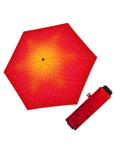 Obrázek z DOPPLER Carbonsteel Mini Slim Fusion red/yellow - dámský skládací deštník žlutá 