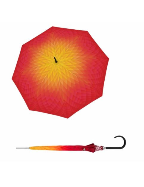 Obrázek z DOPPLER Carbonsteel Long AC Fusion red/yellow - dámský holový vystřelovací deštník žlutá 