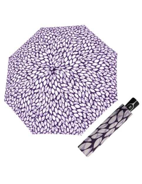 Obrázek z DOPPLER Fiber Magic Leaves indigo – dámský plně automatický deštník 
