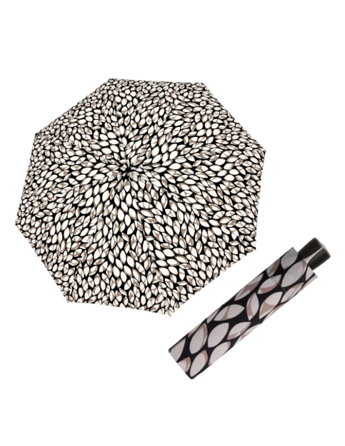 Obrázek z DOPPLER Fiber Mini Leaves taupe - dámský skládací deštník 