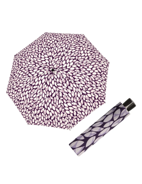 Obrázek z DOPPLER Fiber Mini Leaves indigo - dámský skládací deštník 