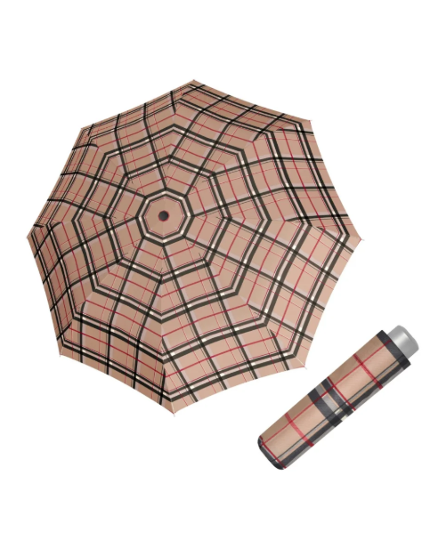 Obrázek z DOPPLER Mini Light Check - pánský skládací deštník hnědá 