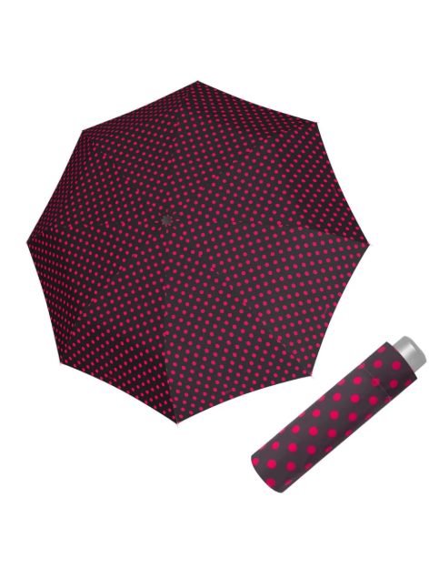 Obrázek z DOPPLER Mini Light Powerful pink - dámský skládací deštník černá 