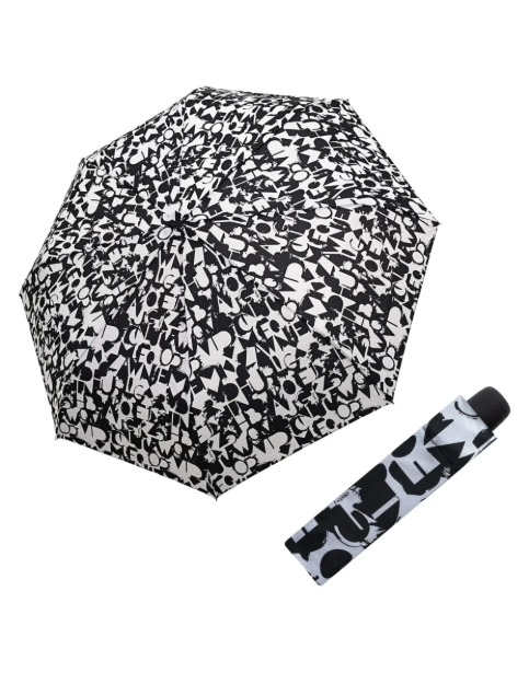 Obrázek z DERBY Hit Mini Lettering Black&White - dámský skládací deštník vícebarevný 