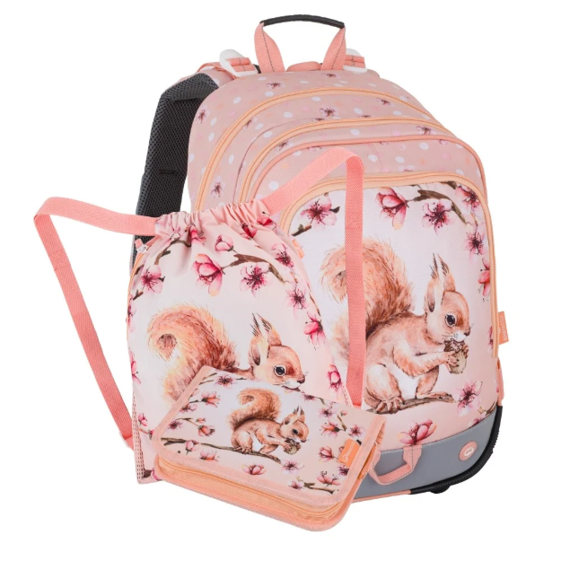 Obrázek z Bagmaster ALFA 26 A malý školní set pro prvňáčky – veverka Oranžová 23 l 