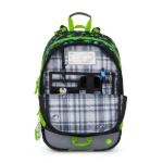 Obrázek z Bagmaster ALFA 26 B školní tříkomorový batoh – kostičkový svět Vícebarevná 23 l 