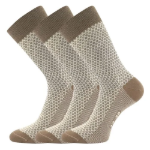 Obrázek z LONKA Ponožky dámské žakárové ŽANETA s bavlnou SVĚTLE HNĚDÉ (3 páry) 