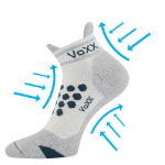 Obrázek z VOXX Ponožky kompresní sportovní SPRINTER nízké s ionty stříbra BÍLÉ S TMAVĚ ZELENOU 