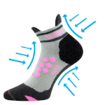 Obrázek z VOXX Ponožky kompresní sportovní SPRINTER nízké s ionty stříbra SVĚTLE ŠEDÉ S RŮŽOVOU 