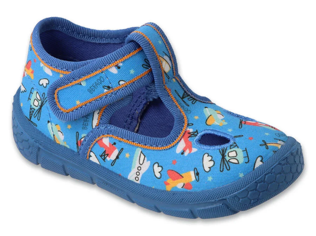 Obrázek z BEFADO 630P022 bačkorky HONEY modré letadla 