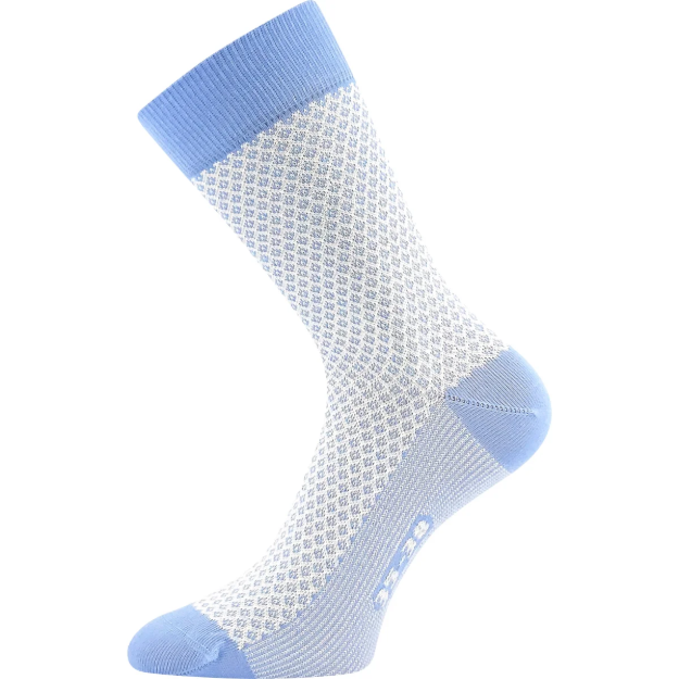 Obrázek z LONKA Ponožky dámské žakárové ŽANETA s bavlnou SVĚTLE MODRÉ (3 páry) 