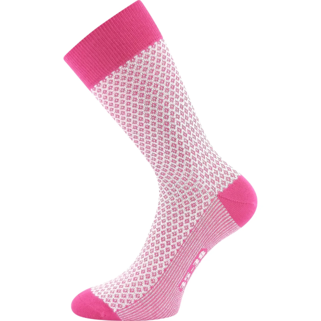 Obrázek z LONKA Ponožky dámské žakárové ŽANETA s bavlnou RŮŽOVÉ (3 páry) 