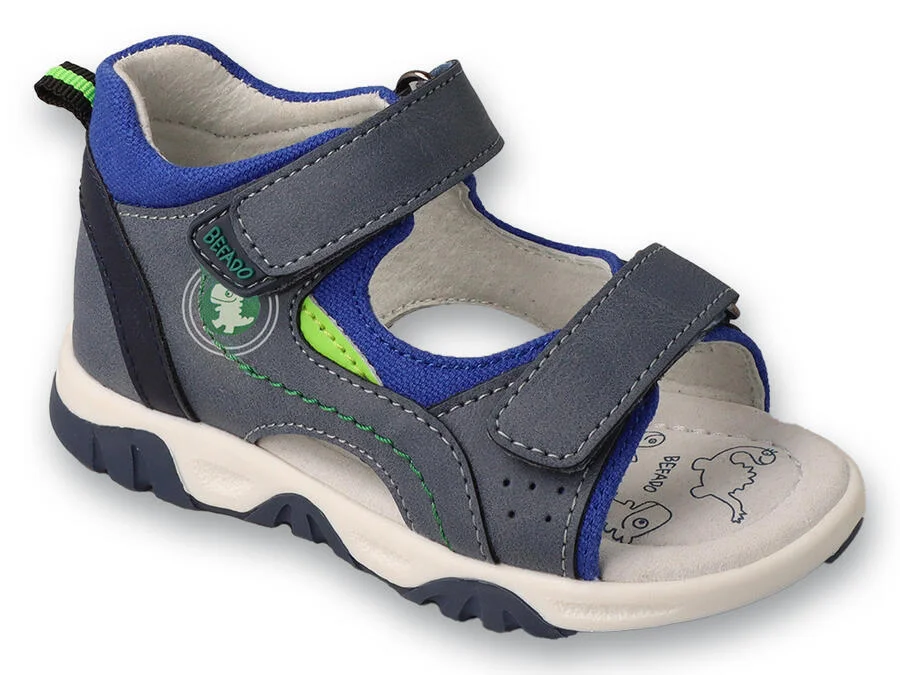 BEFADO 170P121 chlapecké sandálky PLANE šedo modré 26 170P121_26