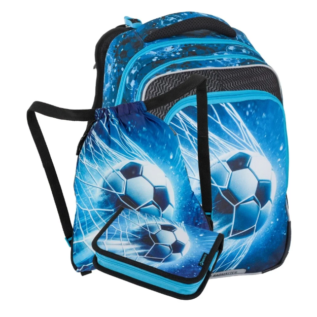 Obrázek z Bagmaster BETA 26 C malý školní set pro prvňáčky – fotbal Modrá 23 l 