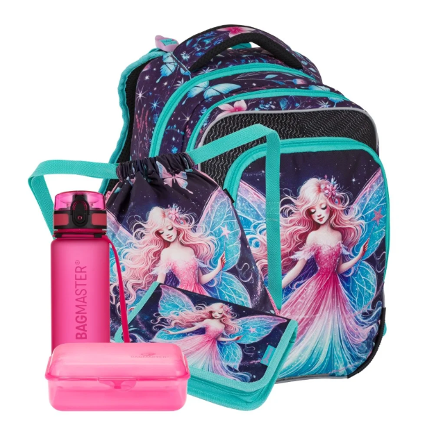 Obrázek z Bagmaster BETA 26 A velký školní set pro prvňáčky – víla Vícebarevná 23 l 