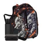 Obrázek z Bagmaster VEGA 26 A velký školní set pro prvňáčky – lev Oranžová 22 l 