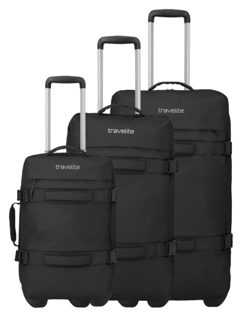 Obrázek z Travelite Bolonia Wheeled Duffle S,M,L Black S: 35 l / M: 50 l / L: 75 L 