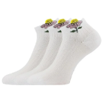 Obrázek z LONKA Ponožky dámské elegantní FLITANA 02 s kamínky BÍLÉ (3 páry) 