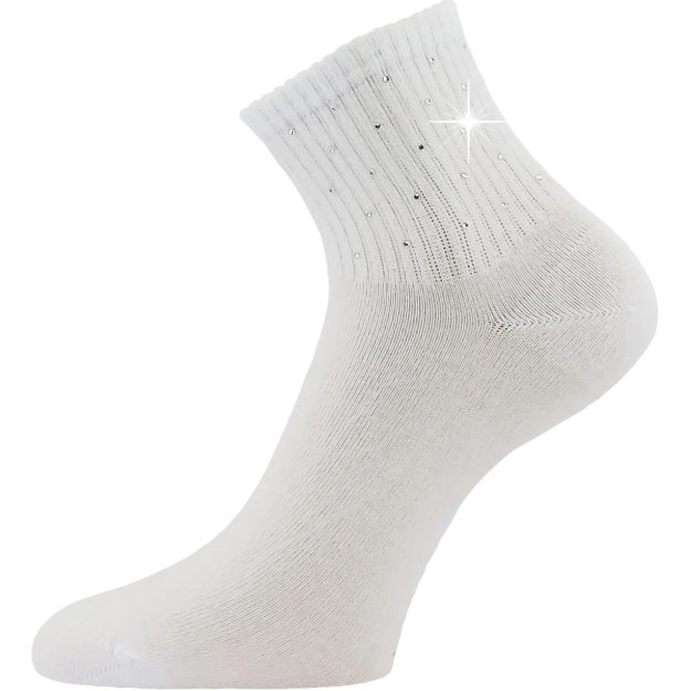 Obrázek z LONKA Ponožky dámské elegantní FLITANA 04 s kamínky BÍLÉ (3 páry) 