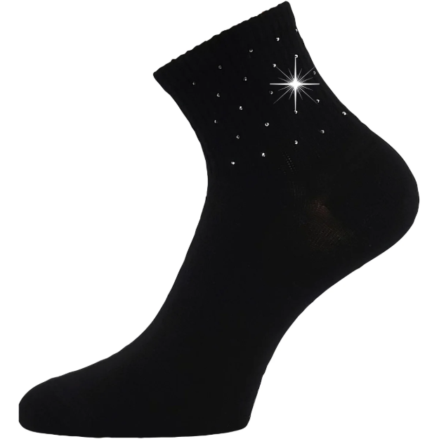 Obrázek z LONKA Ponožky dámské elegantní FLITANA 04 s kamínky ČERNÉ (3 páry) 