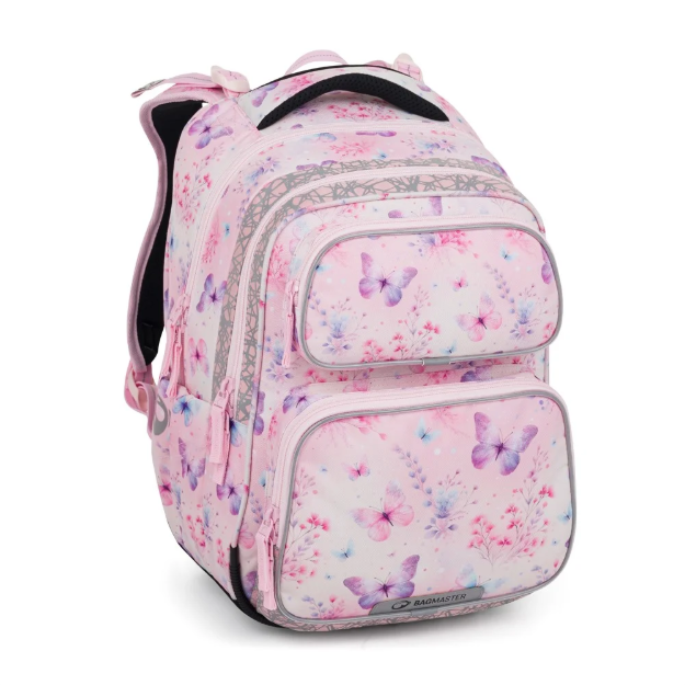 Obrázek z Bagmaster DOPI 25 A školní batoh – motýlci Růžová 23 l 