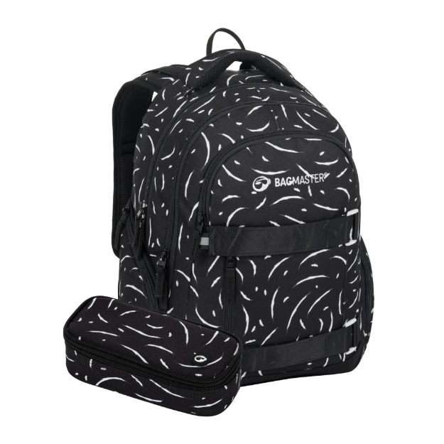 Obrázek z Bagmaster NOMAD 25 A studentský set – černo-bílý Černá 30 l 