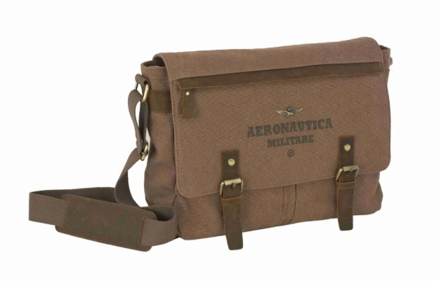 Obrázek z Taška messenger Aeronautica Militare Canvas AM-612-25 hnědá 13 L 